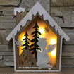 Obrázek z LED světelná dřevěná dekorace - domeček 